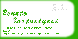 renato kortvelyesi business card