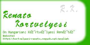 renato kortvelyesi business card